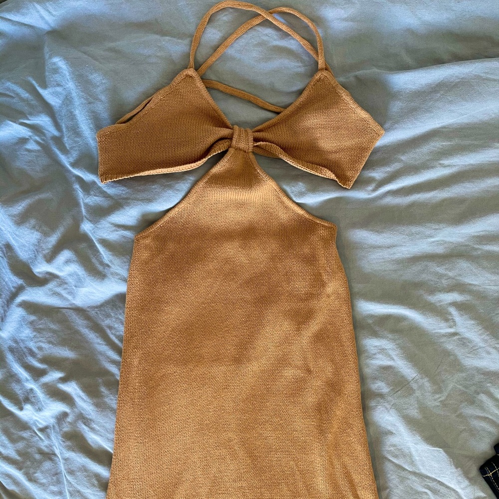 Petal and Pup Knit Tie Open Side Midi Dress